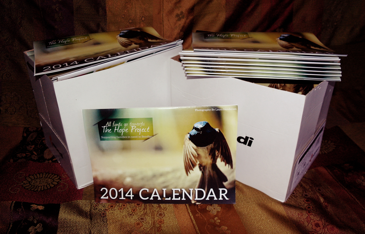  2014 Calendars created to raise money for local Bendigo charity - The Hope Project. We raised a total of $2,290.&nbsp; 