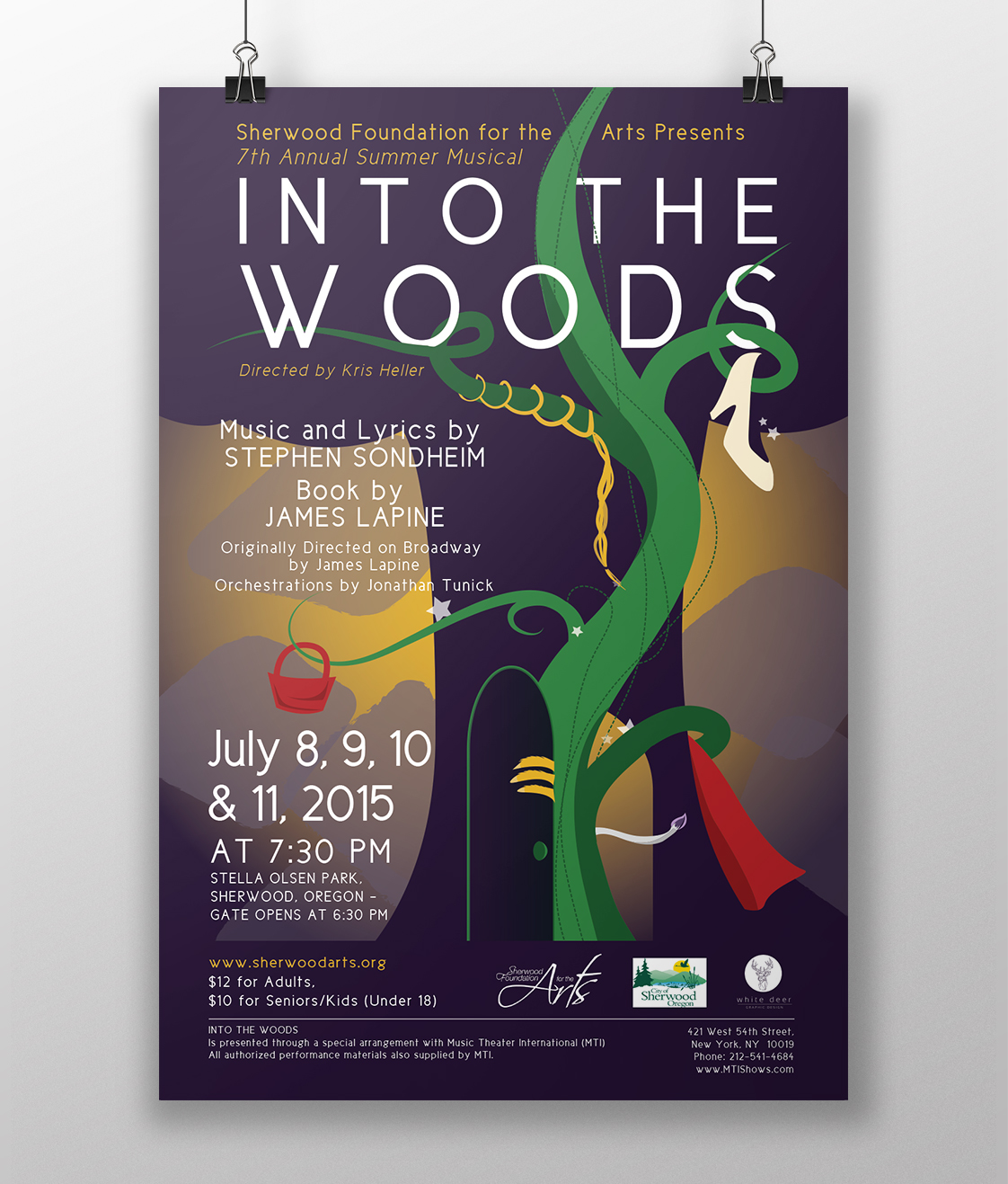  Promotional Poster for Sherwood Foundation of the Arts musical production of Into the Woods.&nbsp; 