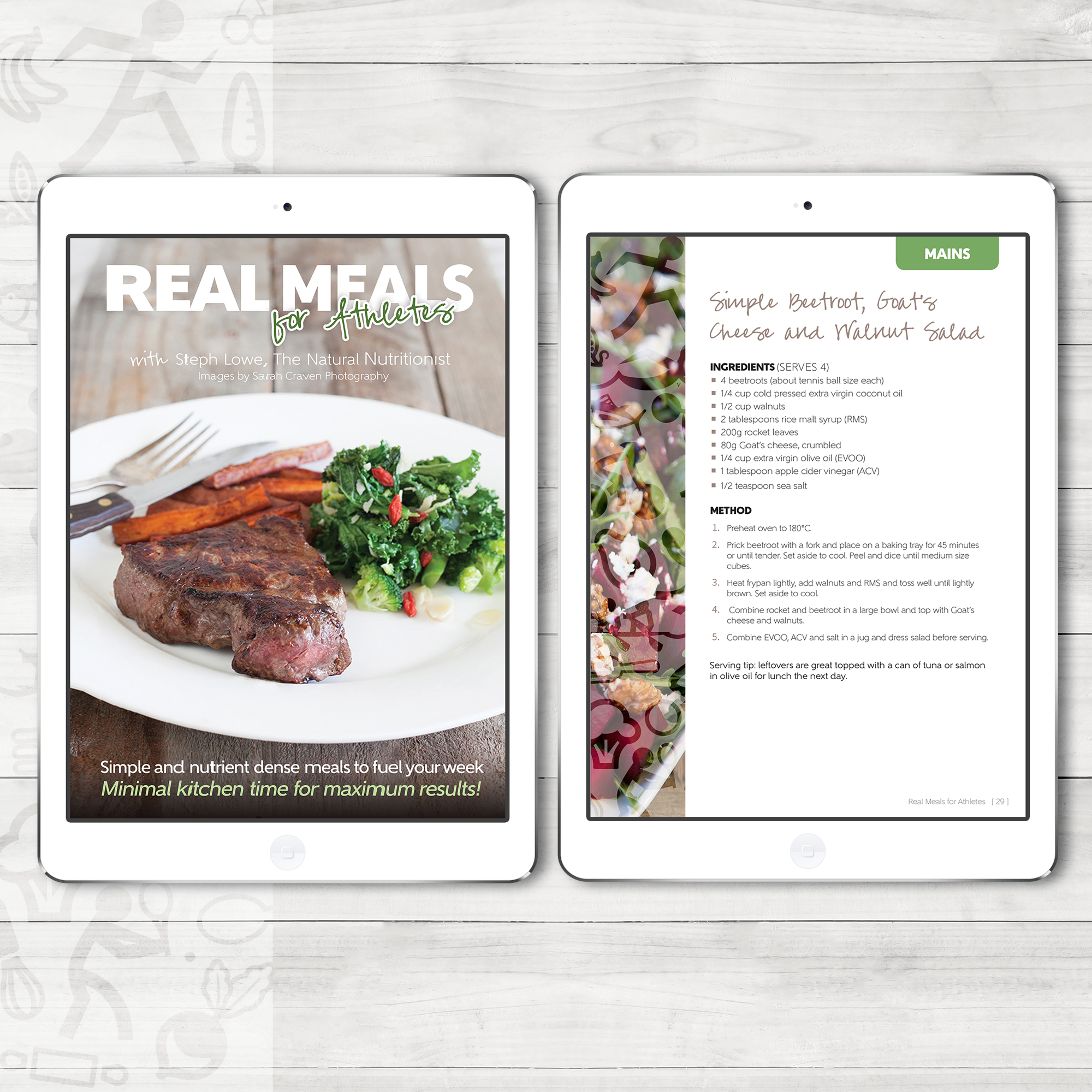  eBook design for The Natural Nutritionist's "Real Meals for Athletes". 