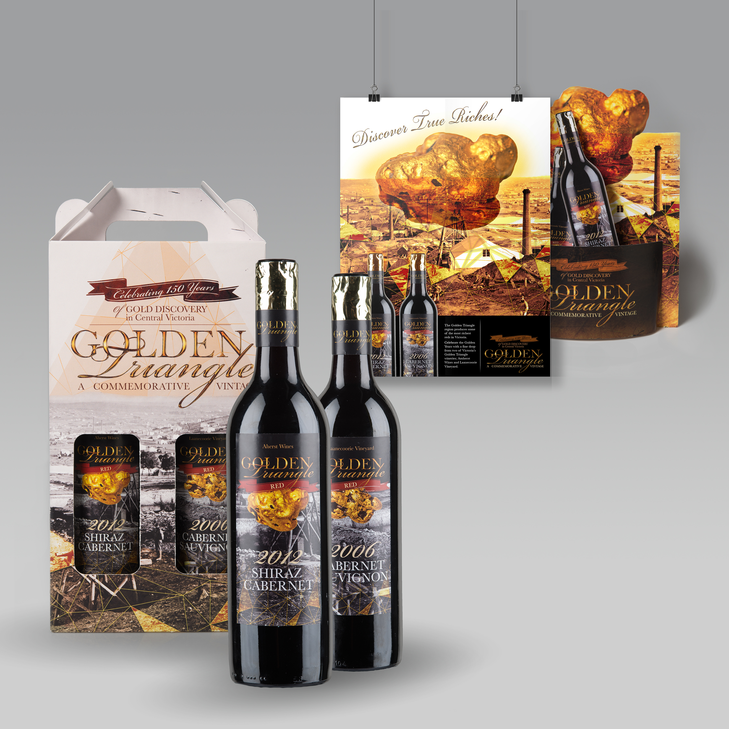  Commemorative Winebottle and Box design. Also featured: Point-of-sale display and magazine advertisement.&nbsp; 
