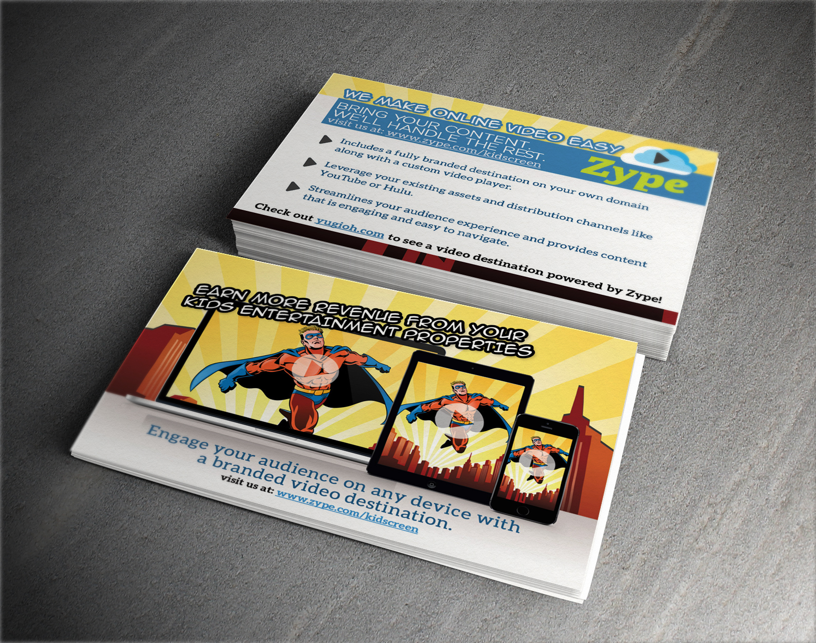  Postcard handout design for  Zype  - American based video platform business.&nbsp; 