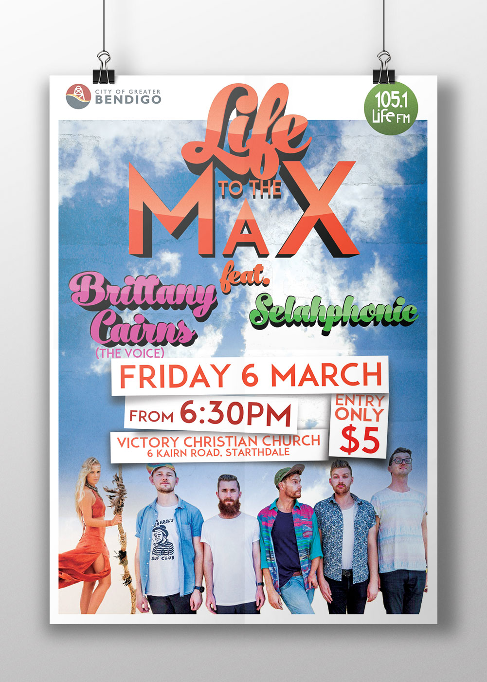  Music concert poster for Life 105.1 FM, 