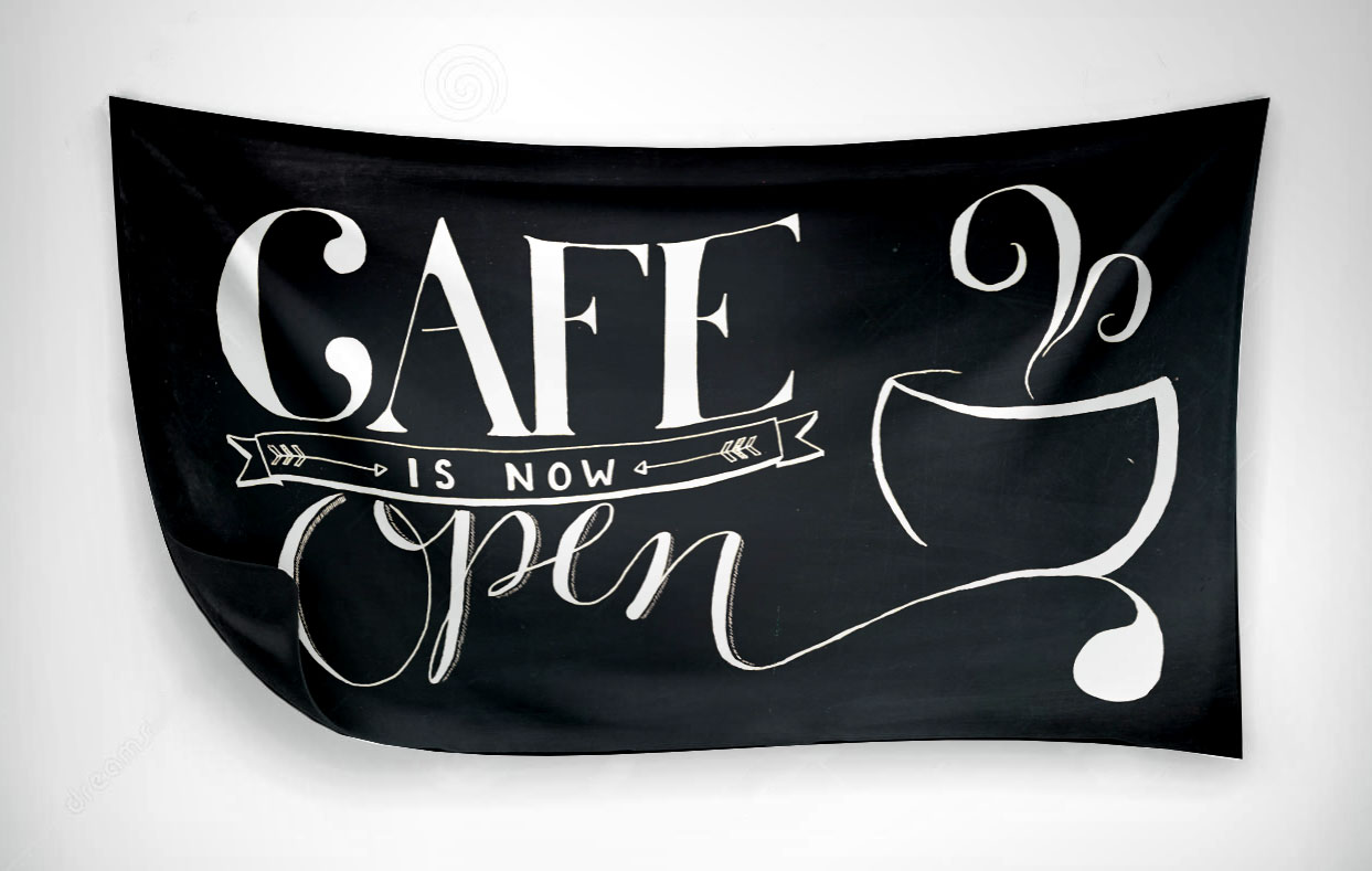  'Cafe Open' Banner for Community Centre Cafe 