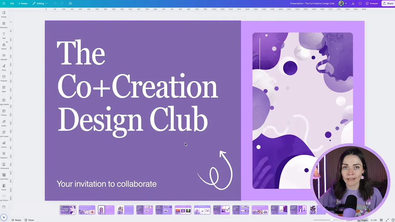 Generated slide deck opened inside Canva ready for editing