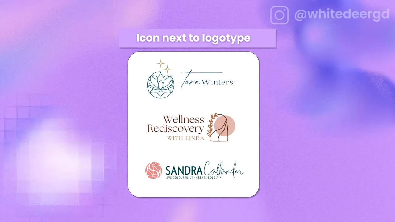Logo layout example showing icon next to logotype with brand name styling