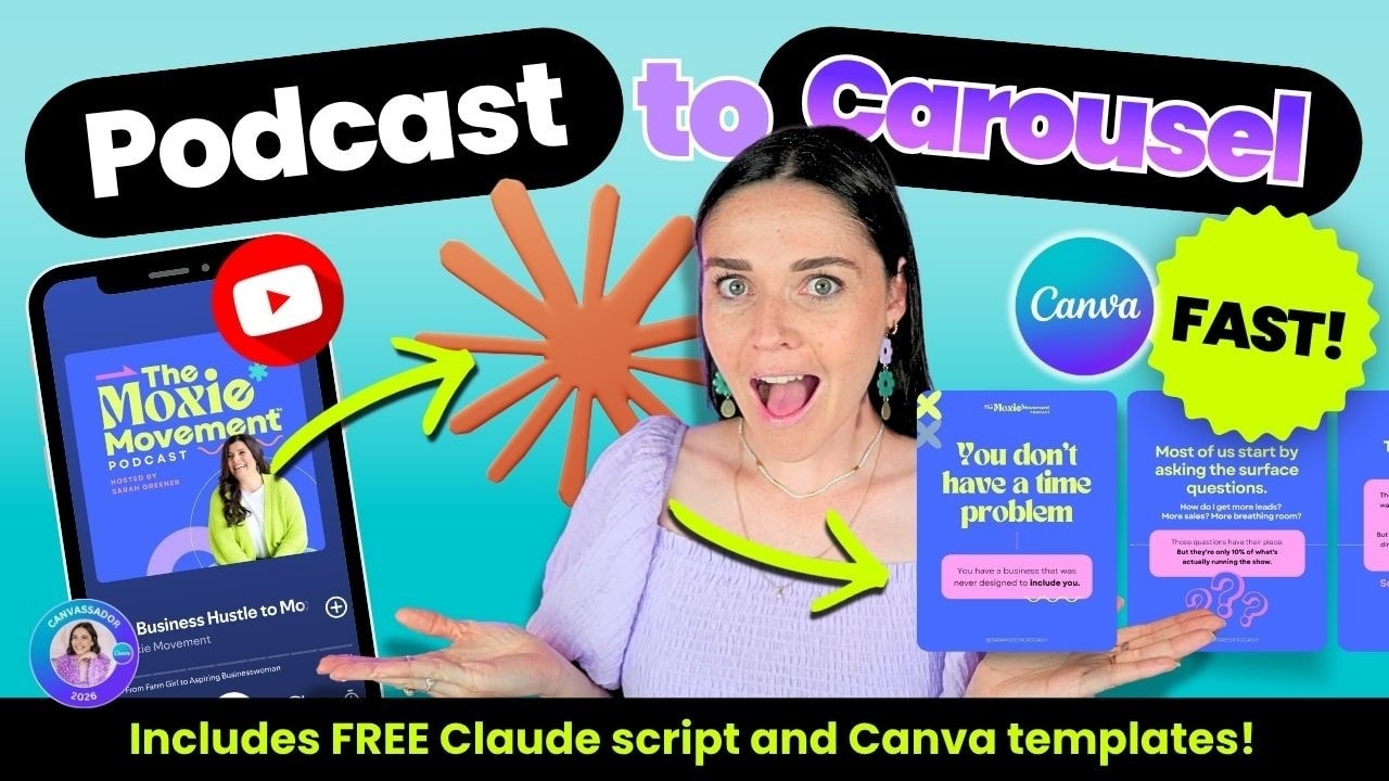 video thumbnail for 'Create a Full Branded Carousel from a Podcast Transcript (Step-by-Step)'
