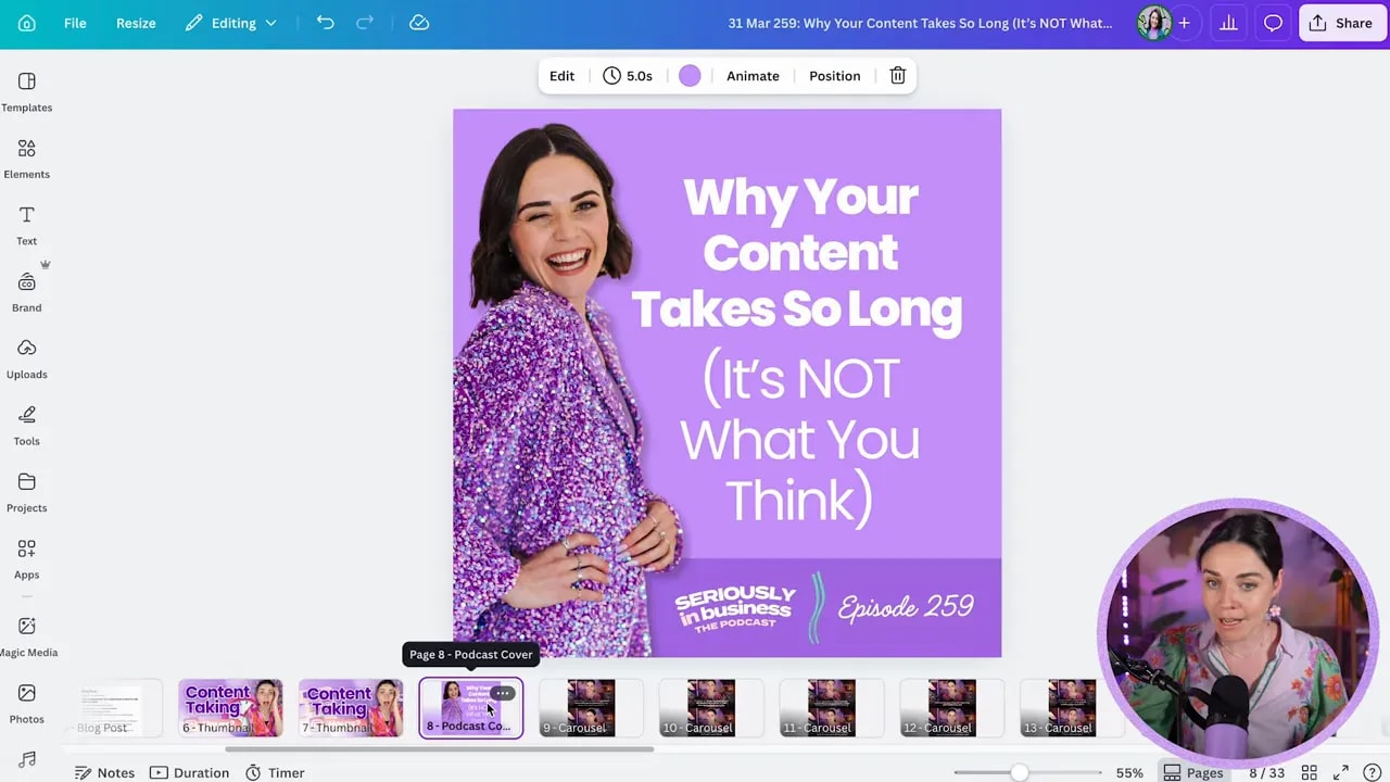 Vertical Canva design with headline text and a photo layout for a social media post