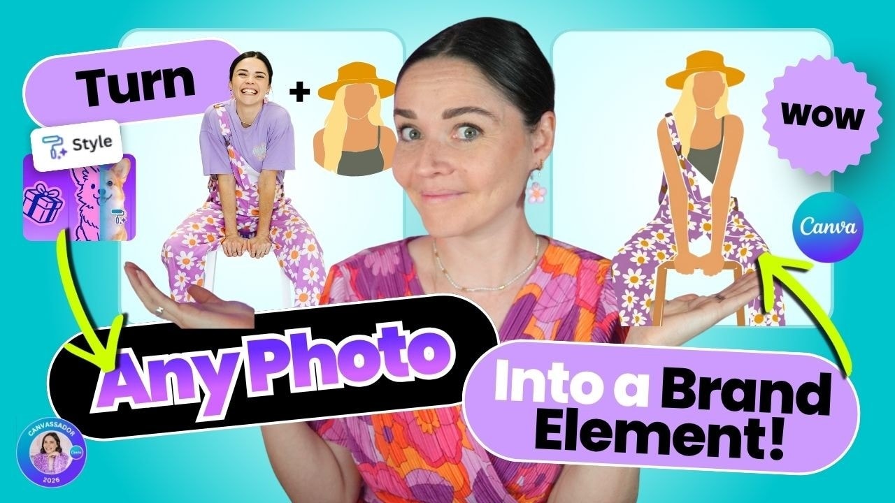 video thumbnail for 'BRAND NEW! Turn any photo into an illustration in one click • Canva tutorial'