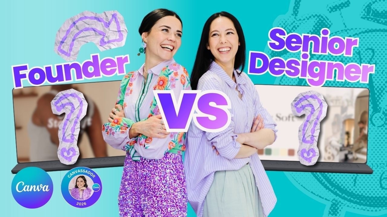 video thumbnail for 'Can We Create A Pilates Logo in Canva in 30 Minutes? (Founder vs Senior Designer)'