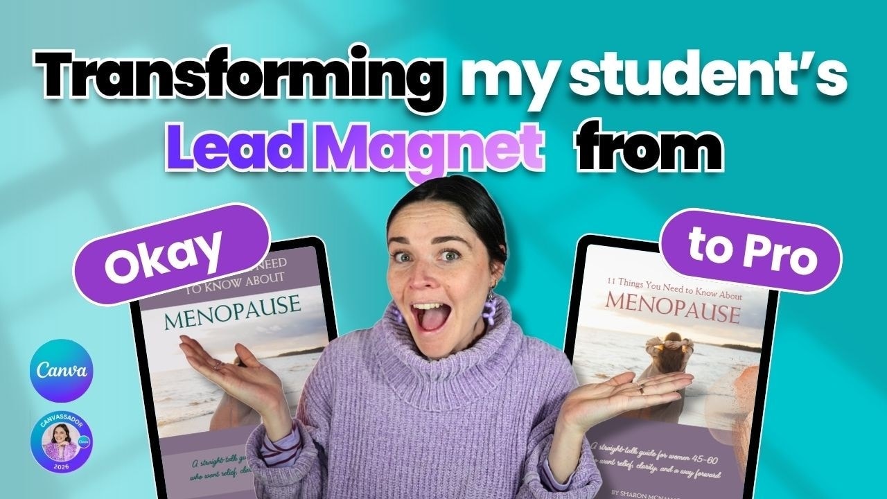 video thumbnail for 'Designer Secrets: Transforming my Student's Lead Magnet from 